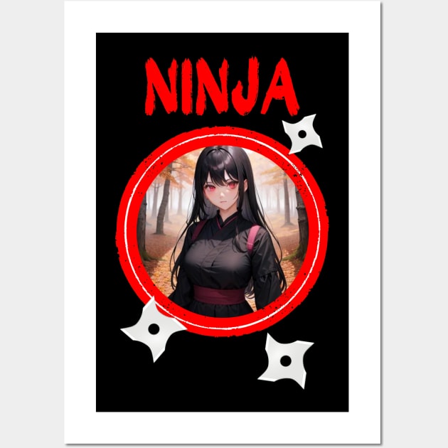 Ninja Target Love Cute Anime Girl Wall Art by Clicks Clothes